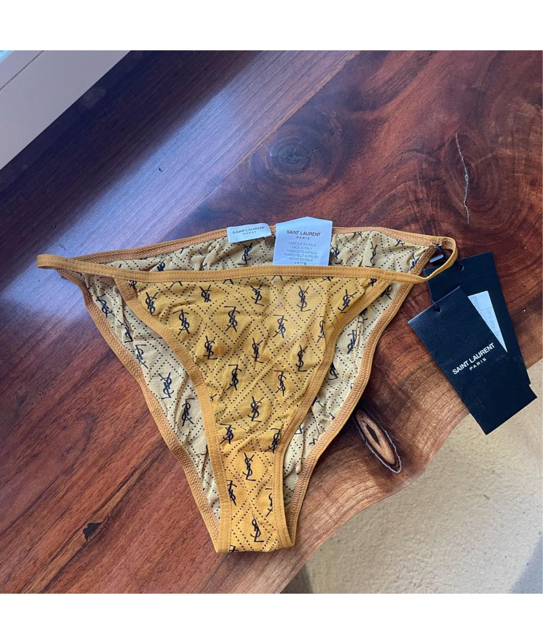 SAINT LAURENT Горчичные трусы, фото 3