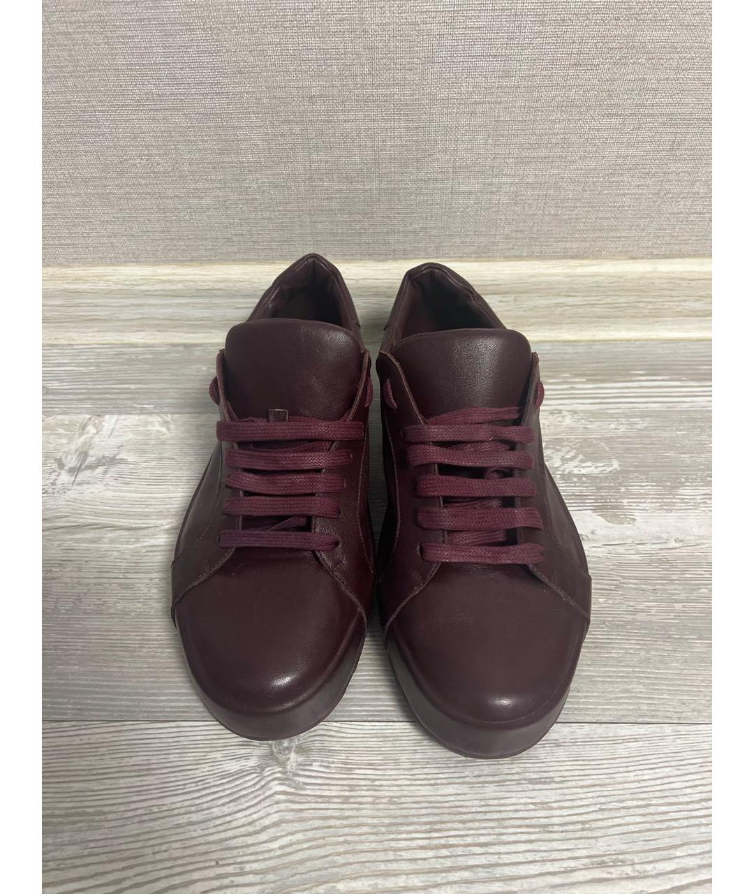 JIL SANDER Фиолетовые кожаные кроссовки, фото 2