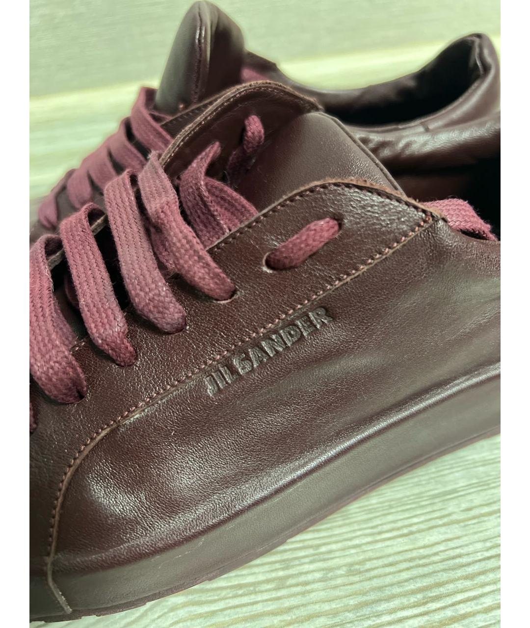 JIL SANDER Фиолетовые кожаные кроссовки, фото 6