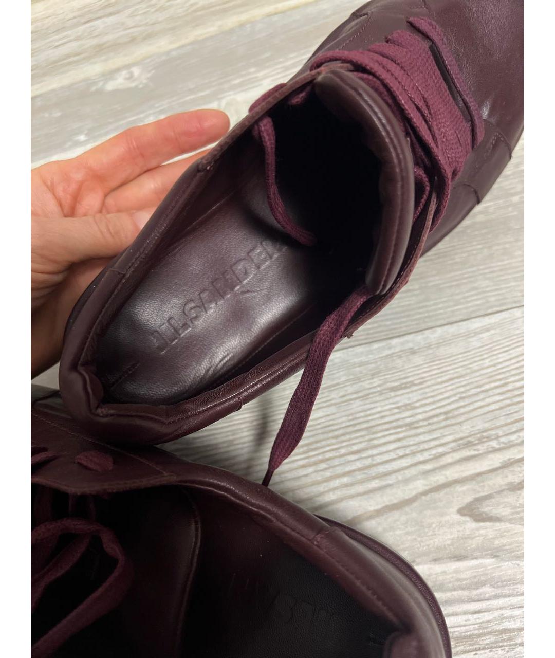 JIL SANDER Фиолетовые кожаные кроссовки, фото 8