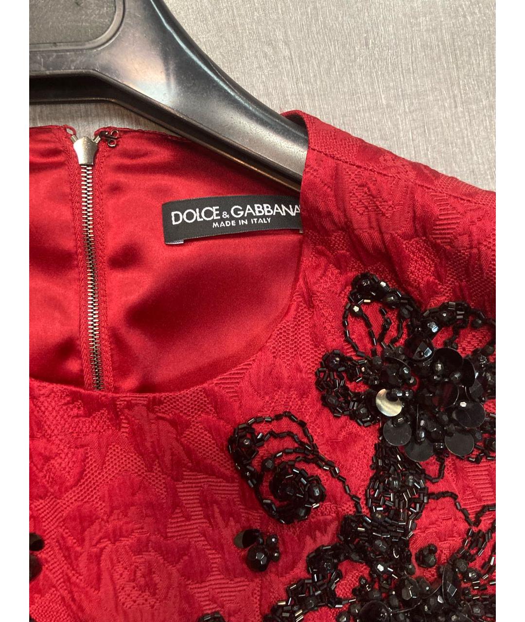 DOLCE&GABBANA Красное хлопковое вечернее платье, фото 3