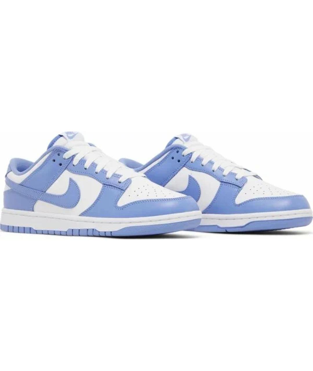 NIKE Голубые кожаные низкие кроссовки / кеды, фото 2