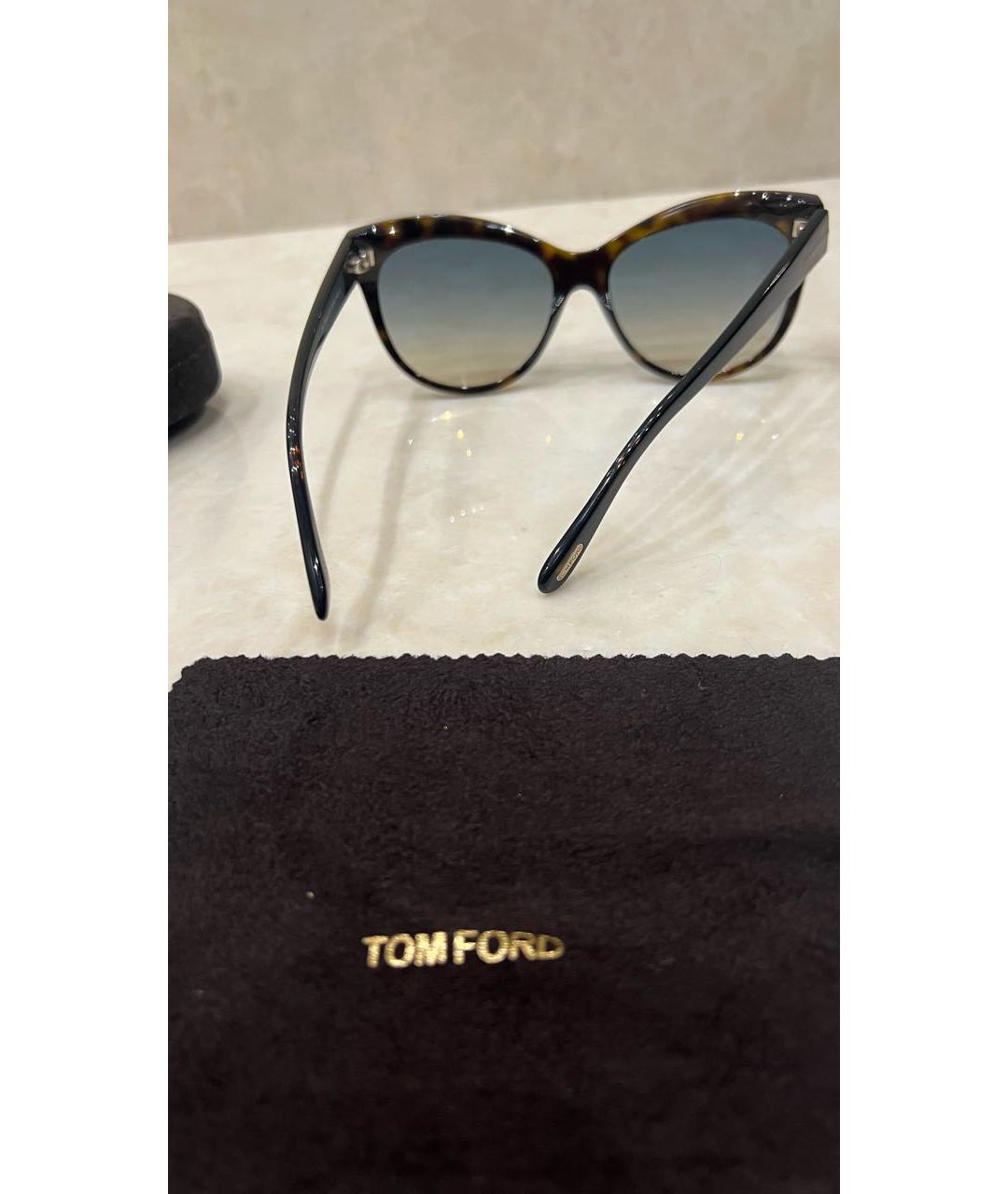TOM FORD Коричневые пластиковые солнцезащитные очки, фото 8