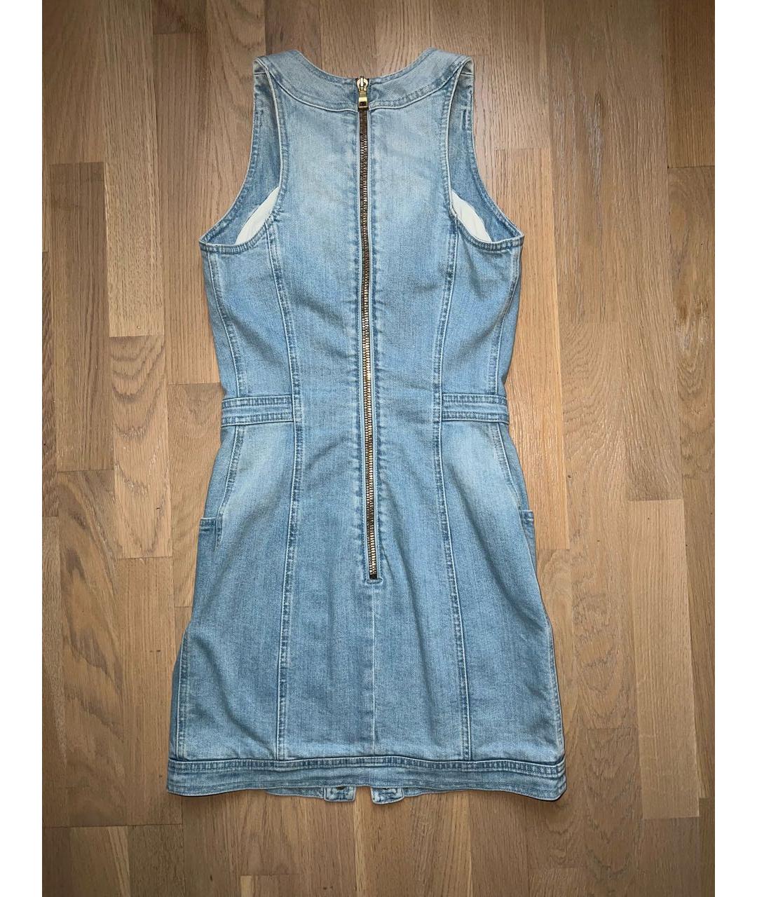 BALMAIN Голубое деним повседневное платье, фото 2