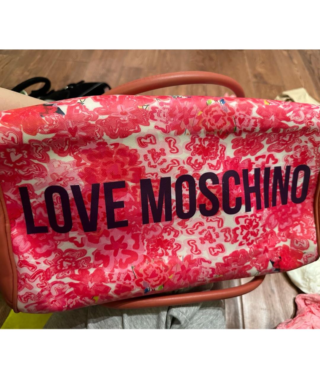 LOVE MOSCHINO Розовая сумка с короткими ручками из искусственной кожи, фото 8