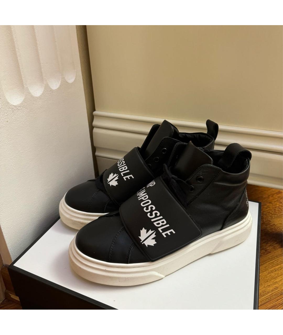 DSQUARED2 Черные кожаные ботинки, фото 2