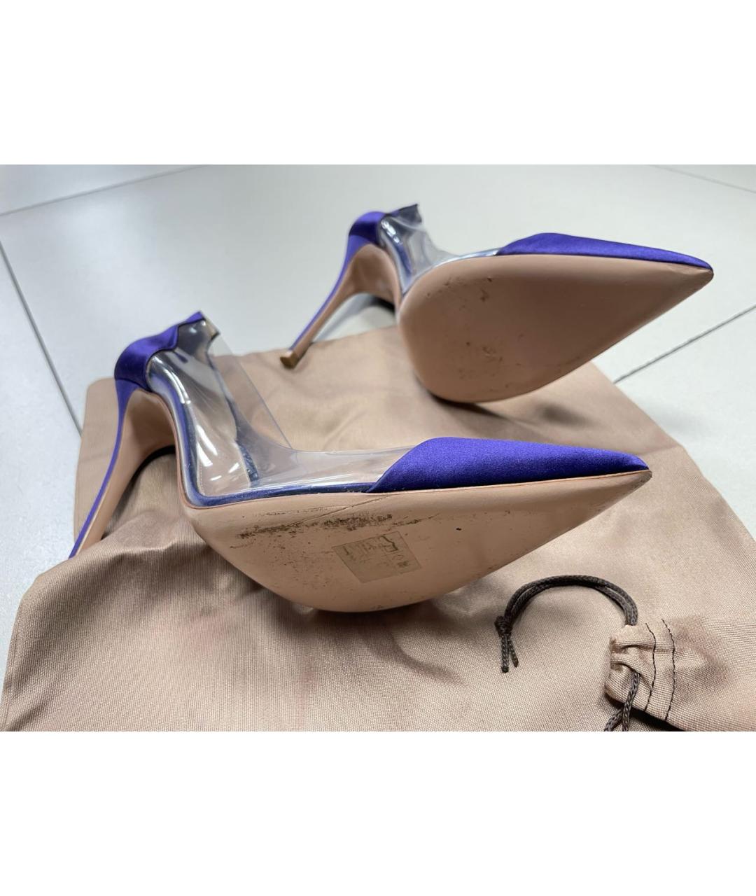 GIANVITO ROSSI Фиолетовые текстильные туфли, фото 5