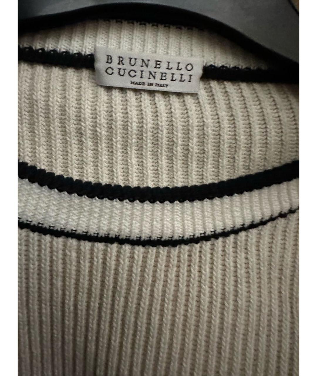 BRUNELLO CUCINELLI Бежевый хлопковый джемпер / свитер, фото 4