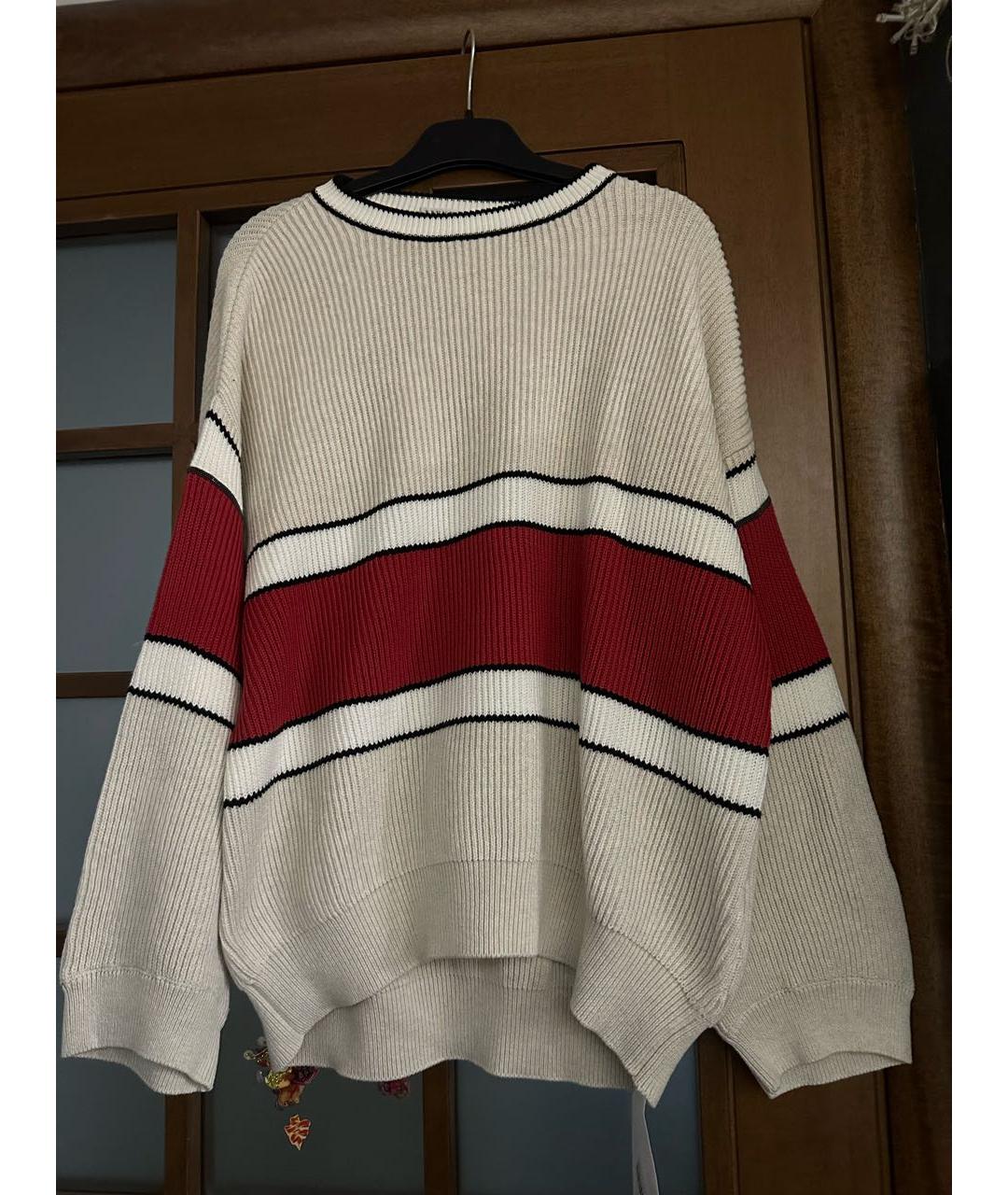 BRUNELLO CUCINELLI Бежевый хлопковый джемпер / свитер, фото 9