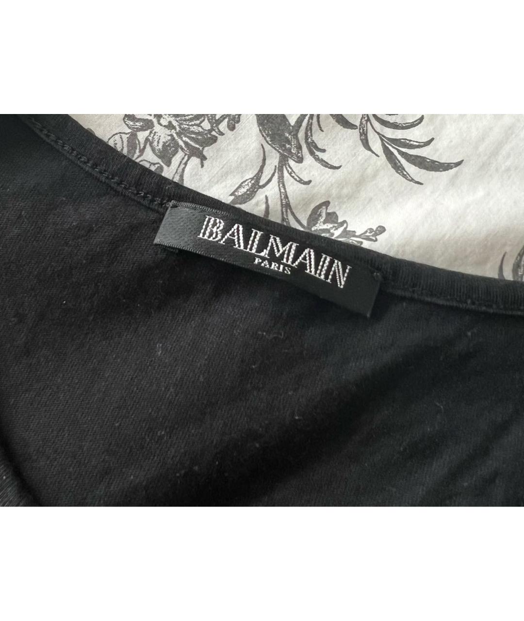 BALMAIN Черная хлопковая майка, фото 3