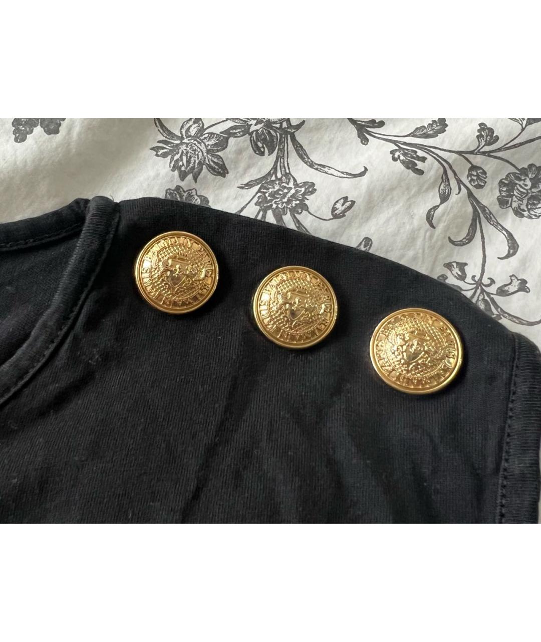 BALMAIN Черная хлопковая майка, фото 2
