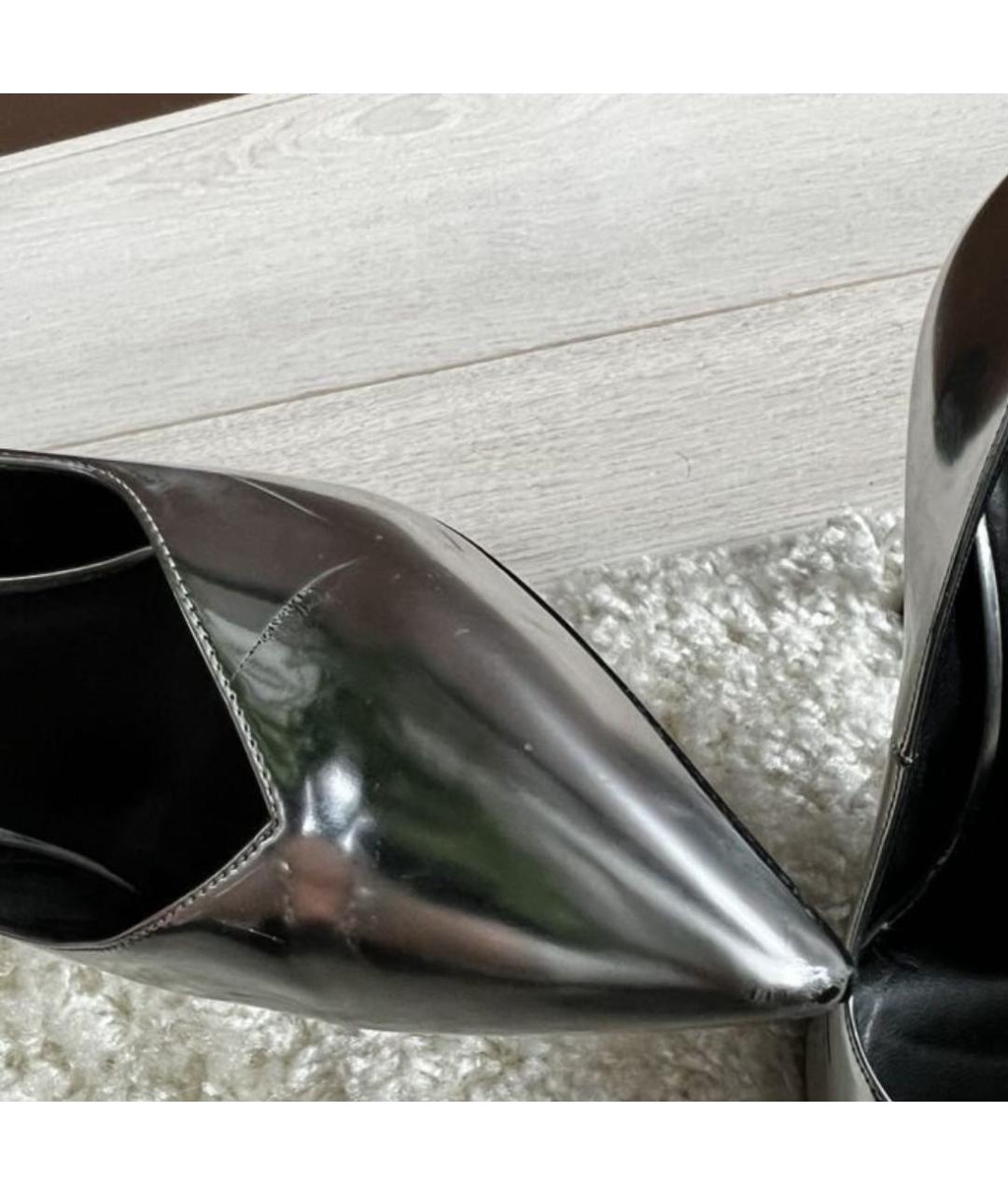 SAINT LAURENT Серебряные кожаные туфли, фото 9