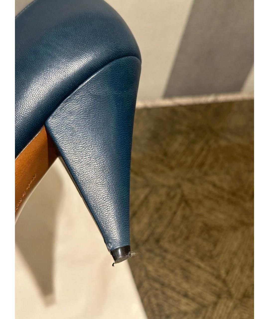 CELINE Темно-синие кожаные туфли, фото 4