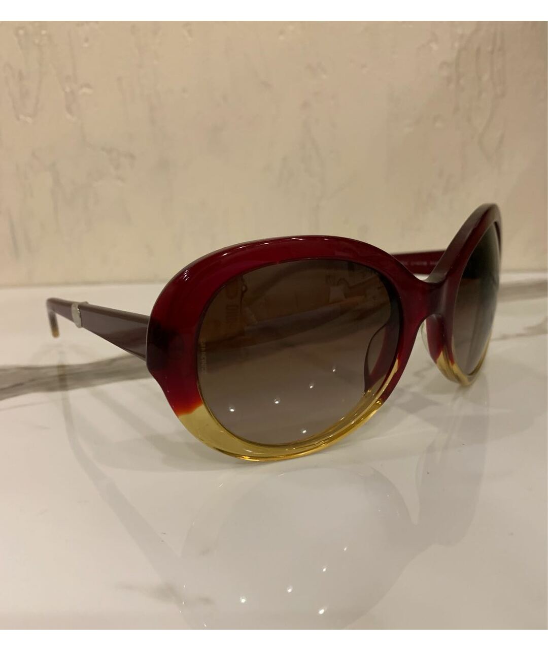 CHANEL PRE-OWNED Бордовые пластиковые солнцезащитные очки, фото 2