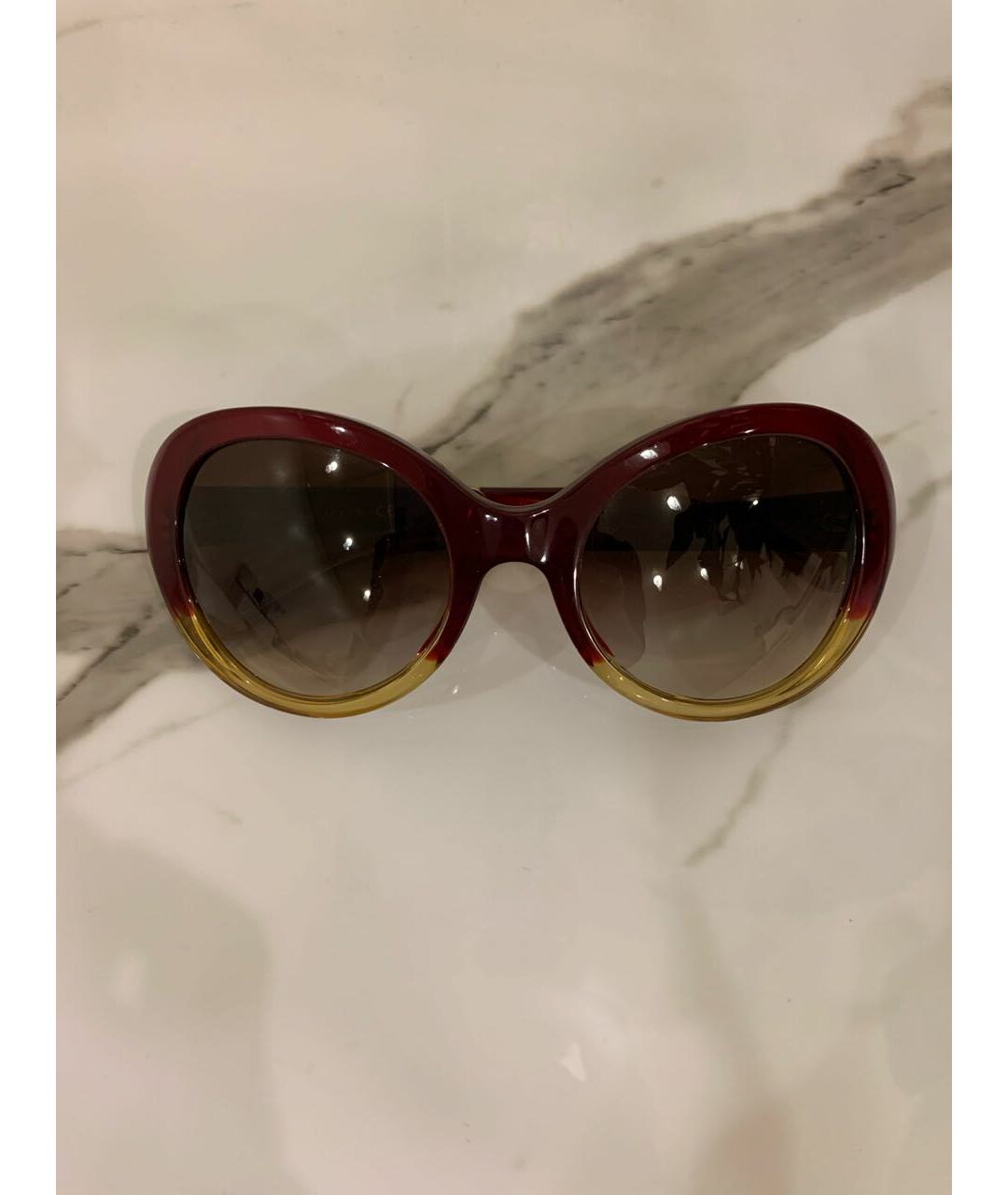 CHANEL PRE-OWNED Бордовые пластиковые солнцезащитные очки, фото 7