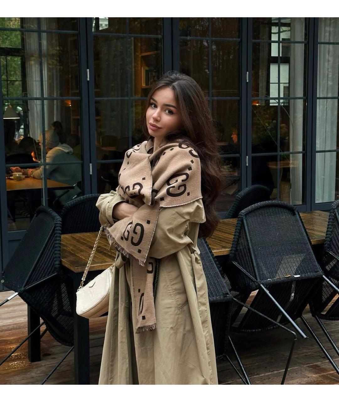 GUCCI Коричневый шарф, фото 5