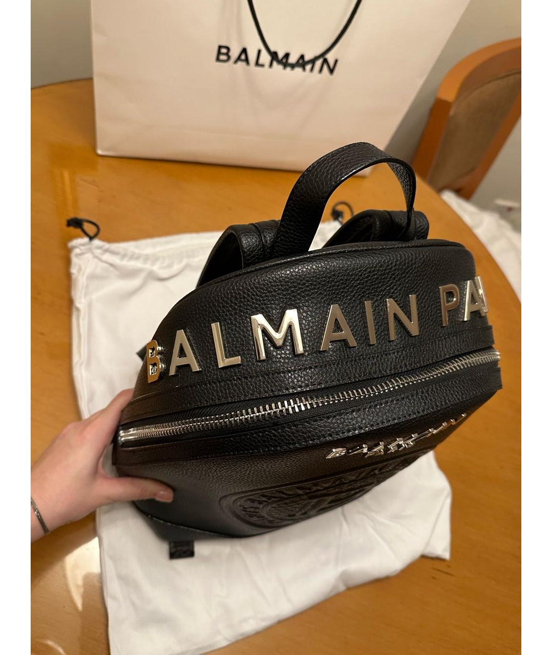 BALMAIN Черный кожаный рюкзак, фото 2