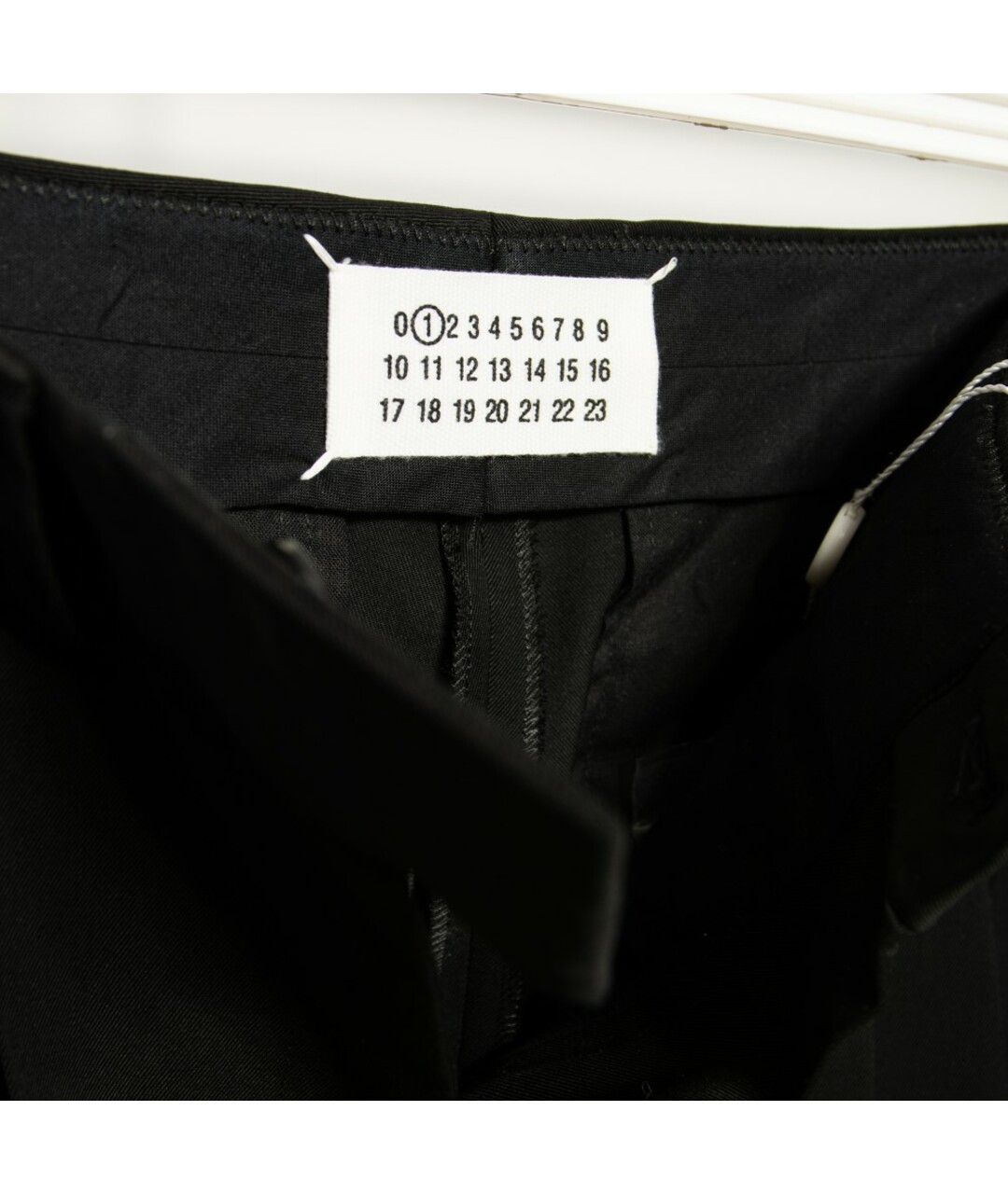 MAISON MARGIELA Черные шерстяные прямые брюки, фото 3