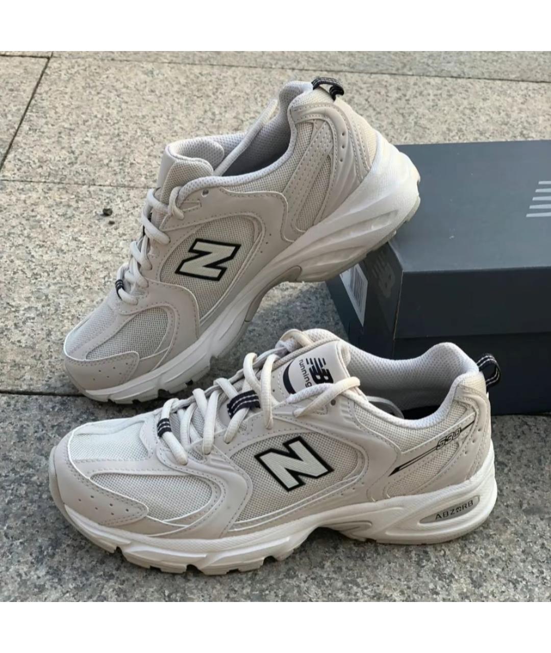 NEW BALANCE Бежевые кожаные кроссовки, фото 5