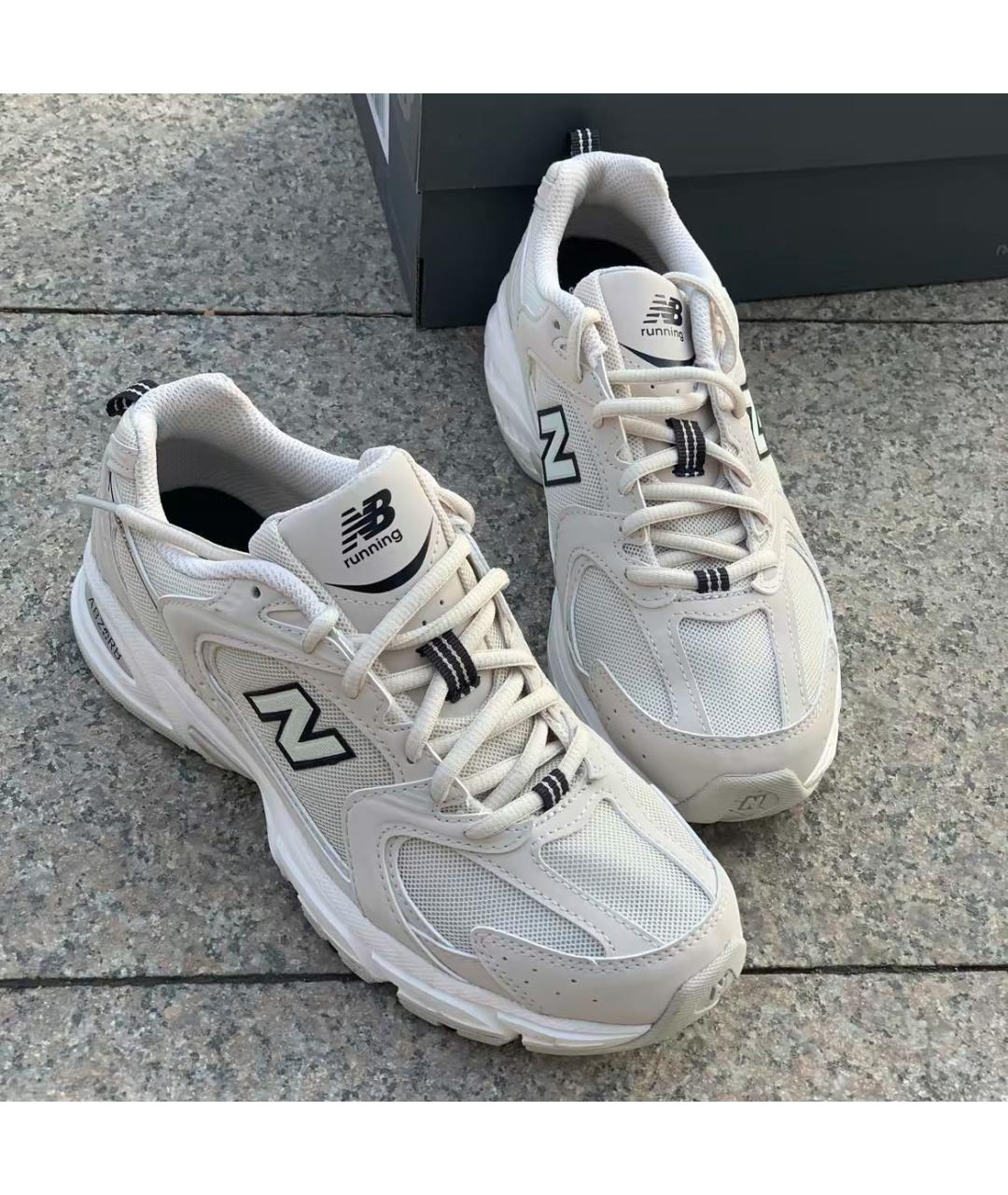 NEW BALANCE Бежевые кожаные кроссовки, фото 2