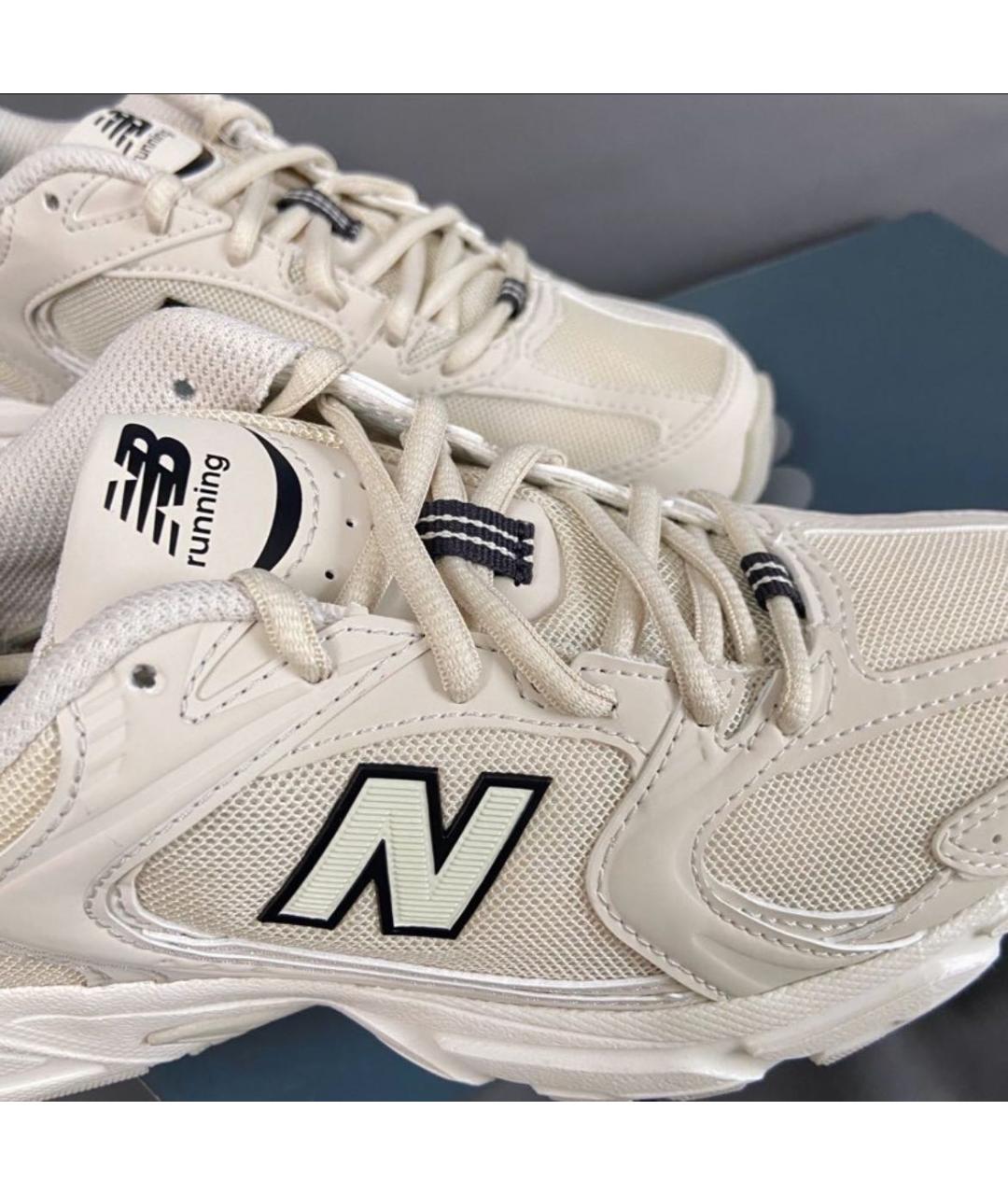 NEW BALANCE Бежевые кожаные кроссовки, фото 6