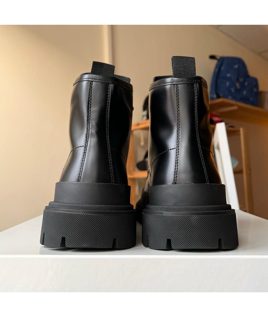 DOLCE&GABBANA Черные кожаные ботинки, фото 5