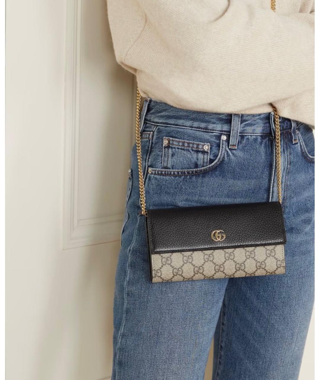 GUCCI Черный кожаный кошелек, фото 5