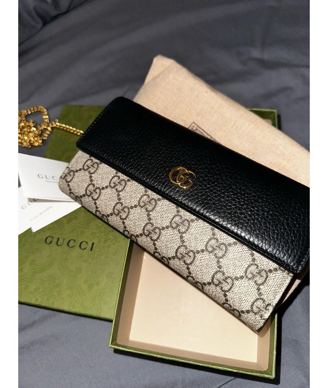 GUCCI Черный кожаный кошелек, фото 2