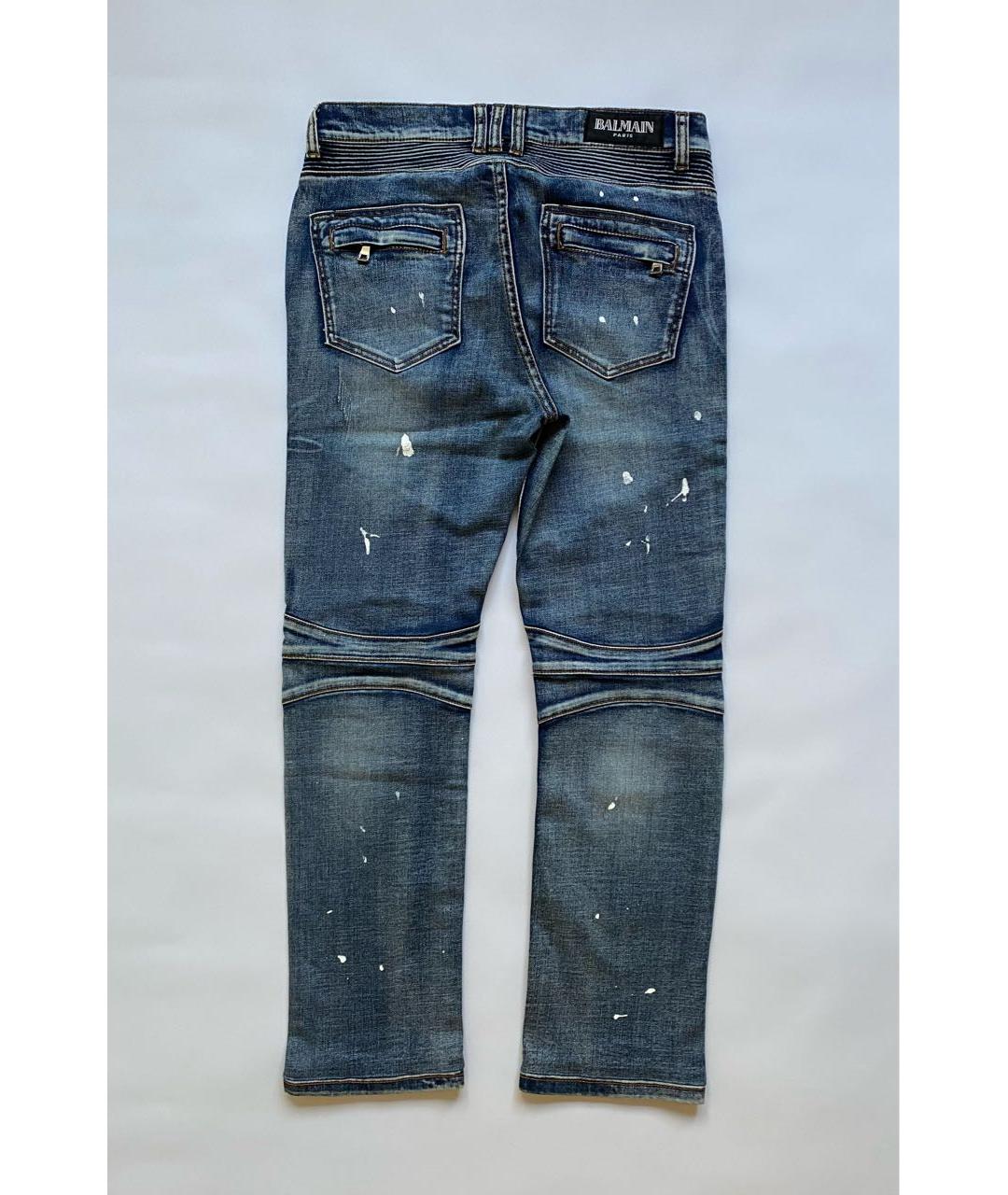 BALMAIN Синие хлопко-эластановые джинсы скинни, фото 2