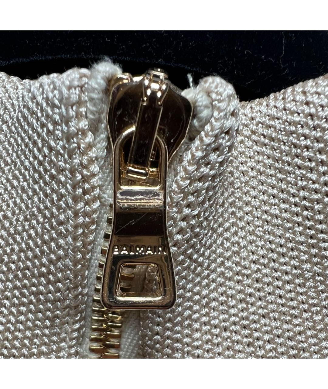 BALMAIN Бежевое вискозное коктейльное платье, фото 7