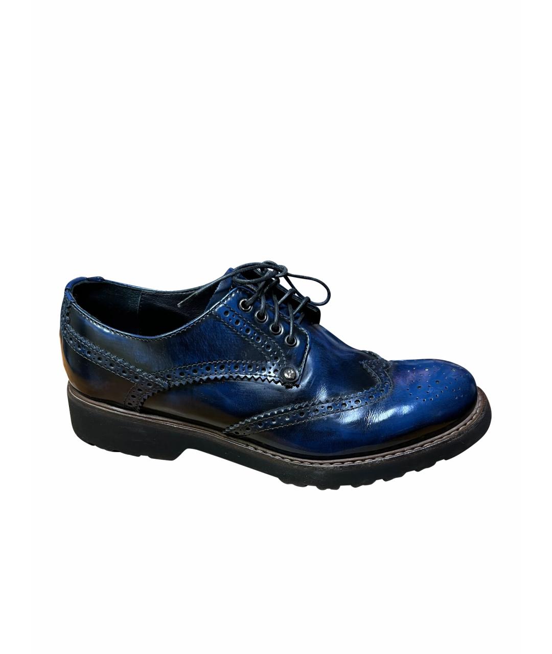CESARE PACIOTTI Синие туфли из лакированной кожи, фото 1