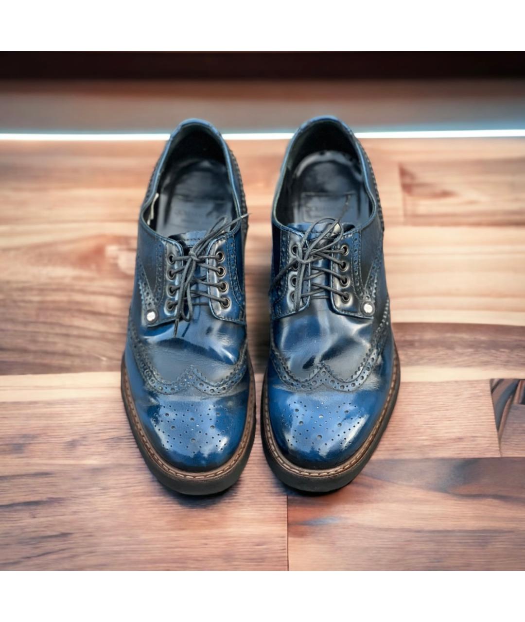 CESARE PACIOTTI Синие туфли из лакированной кожи, фото 2