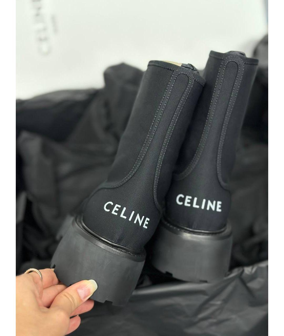 CELINE Черные текстильные ботинки, фото 3