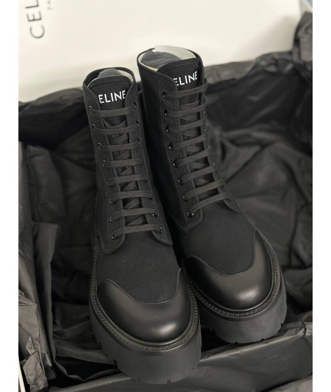 CELINE Черные текстильные ботинки, фото 2