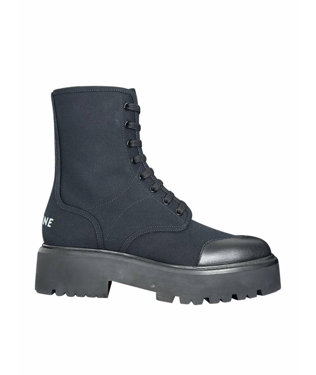 CELINE Черные текстильные ботинки, фото 1