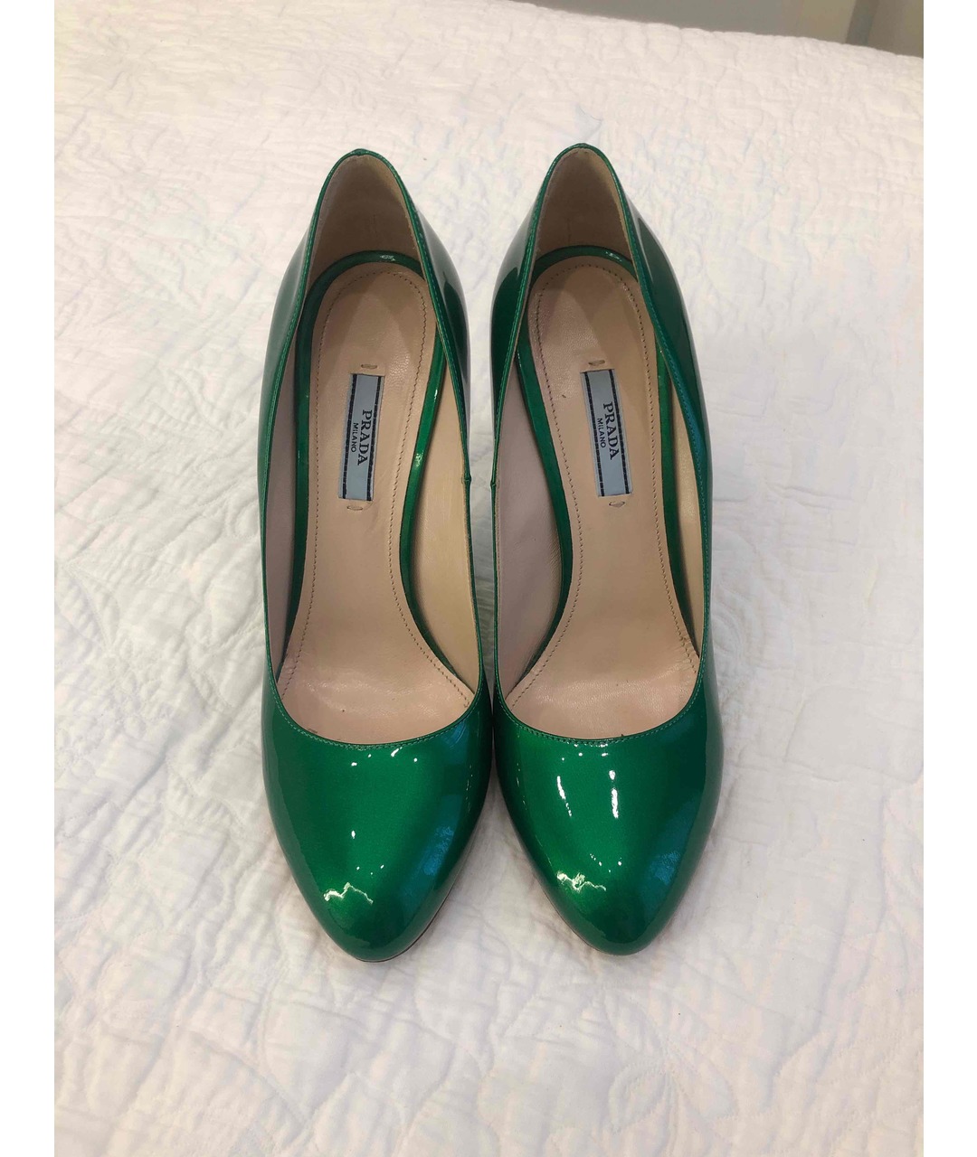 PRADA Зеленые туфли из лакированной кожи, фото 2