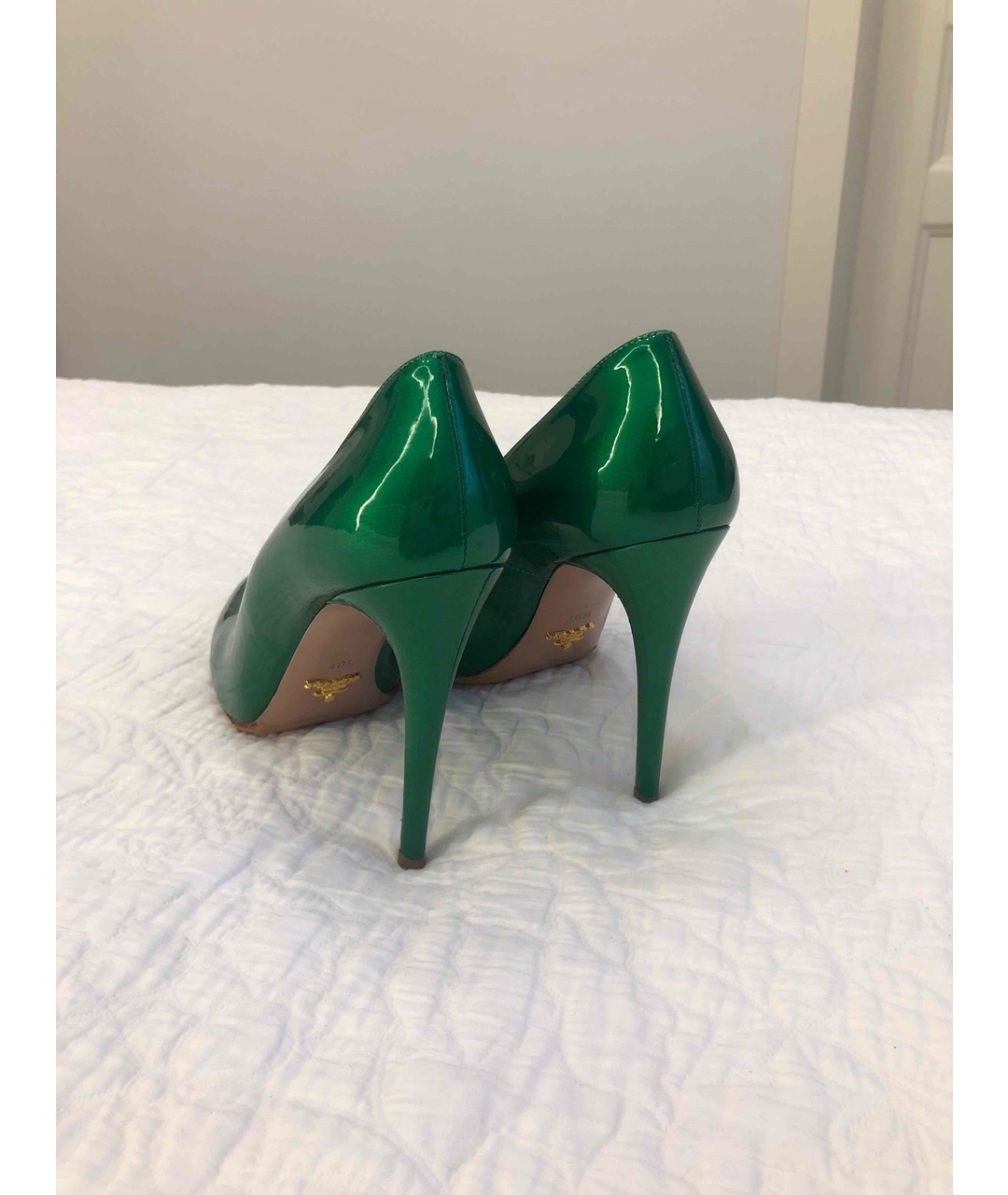 PRADA Зеленые туфли из лакированной кожи, фото 3