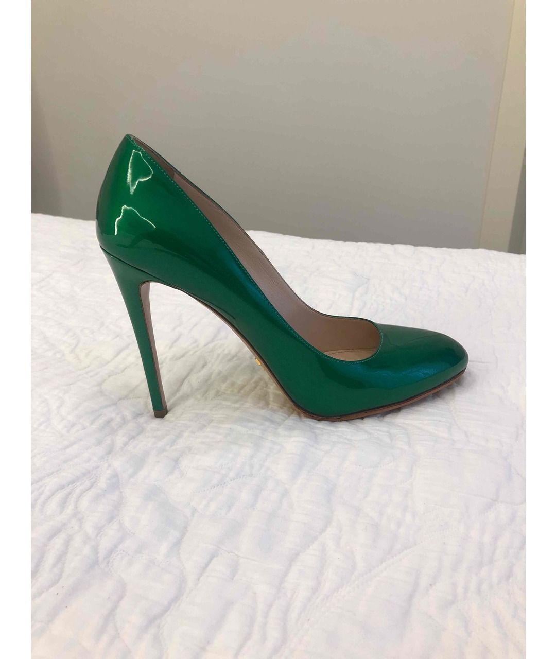 PRADA Зеленые туфли из лакированной кожи, фото 5