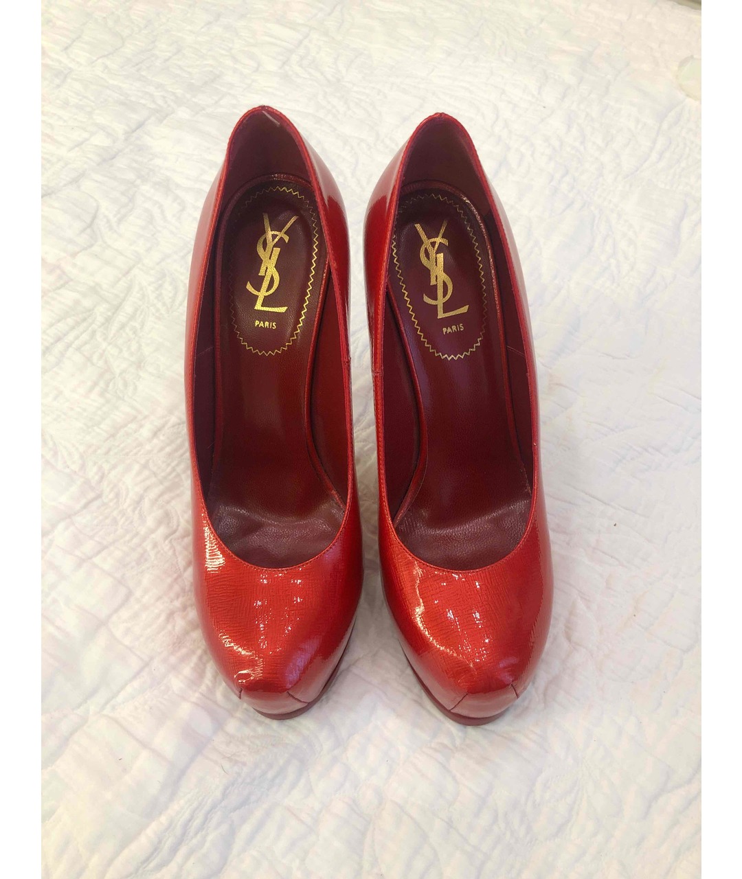 SAINT LAURENT Красные туфли из лакированной кожи, фото 2