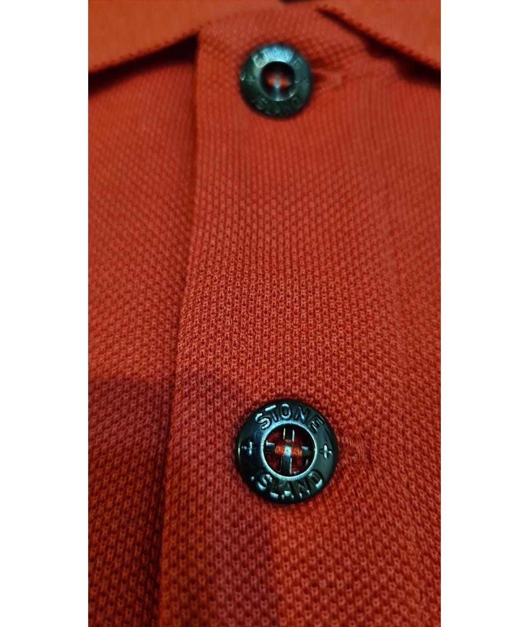 STONE ISLAND Красное хлопковое поло с коротким рукавом, фото 5