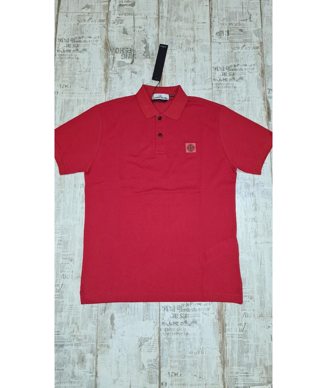 STONE ISLAND Красное хлопковое поло с коротким рукавом, фото 3