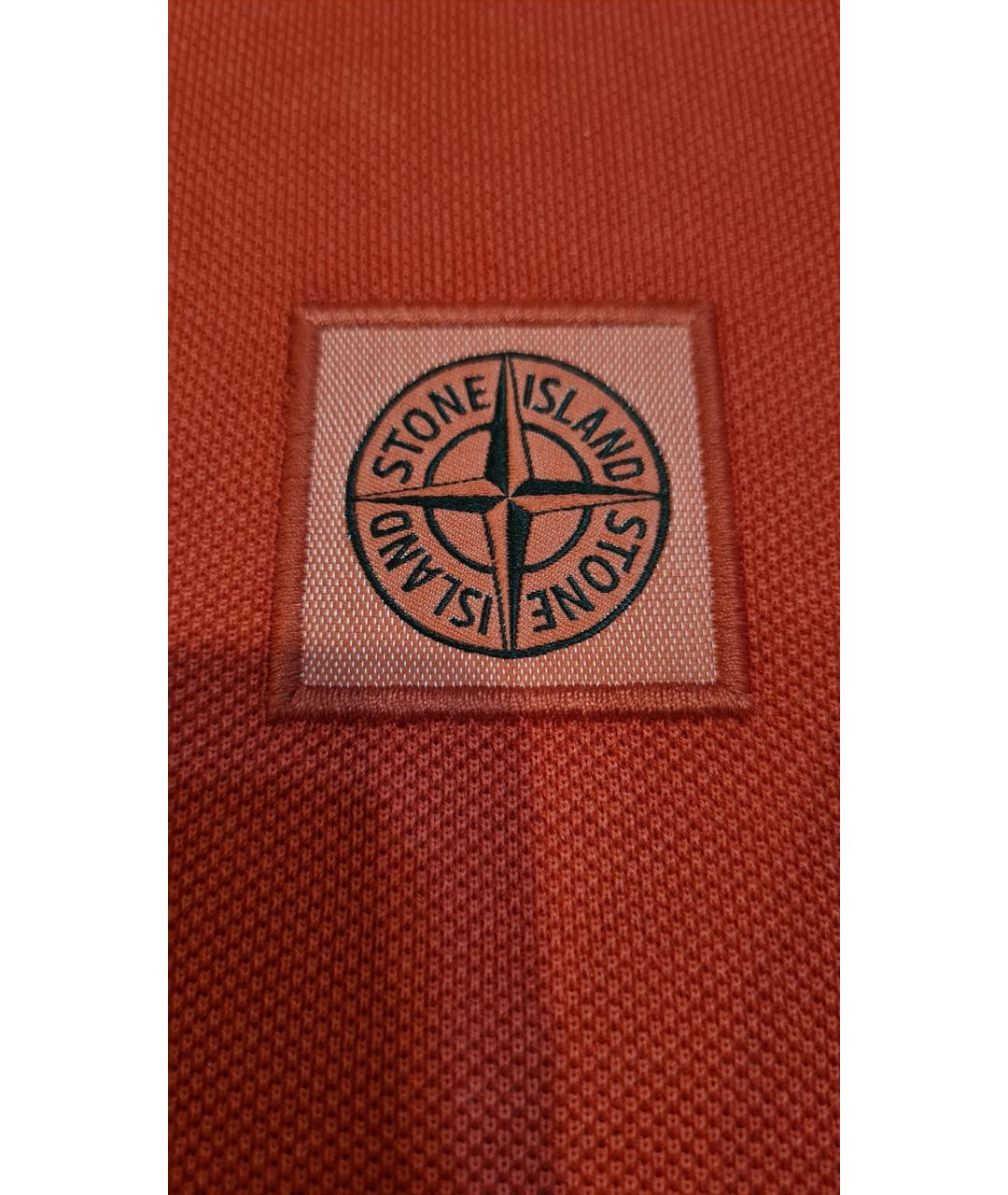 STONE ISLAND Красное хлопковое поло с коротким рукавом, фото 4