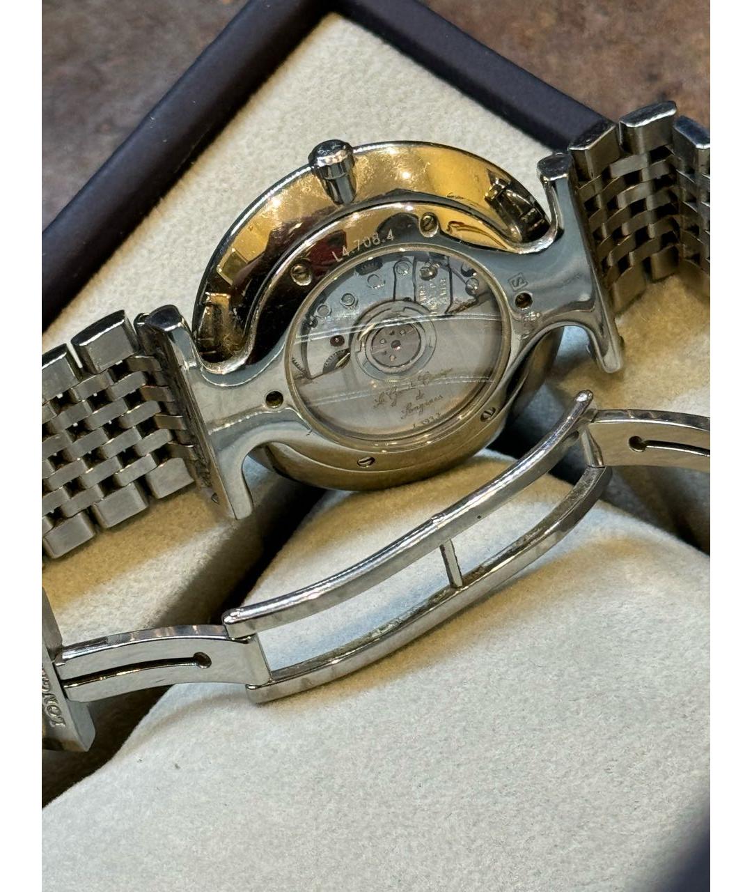 LONGINES Белые стальные часы, фото 3