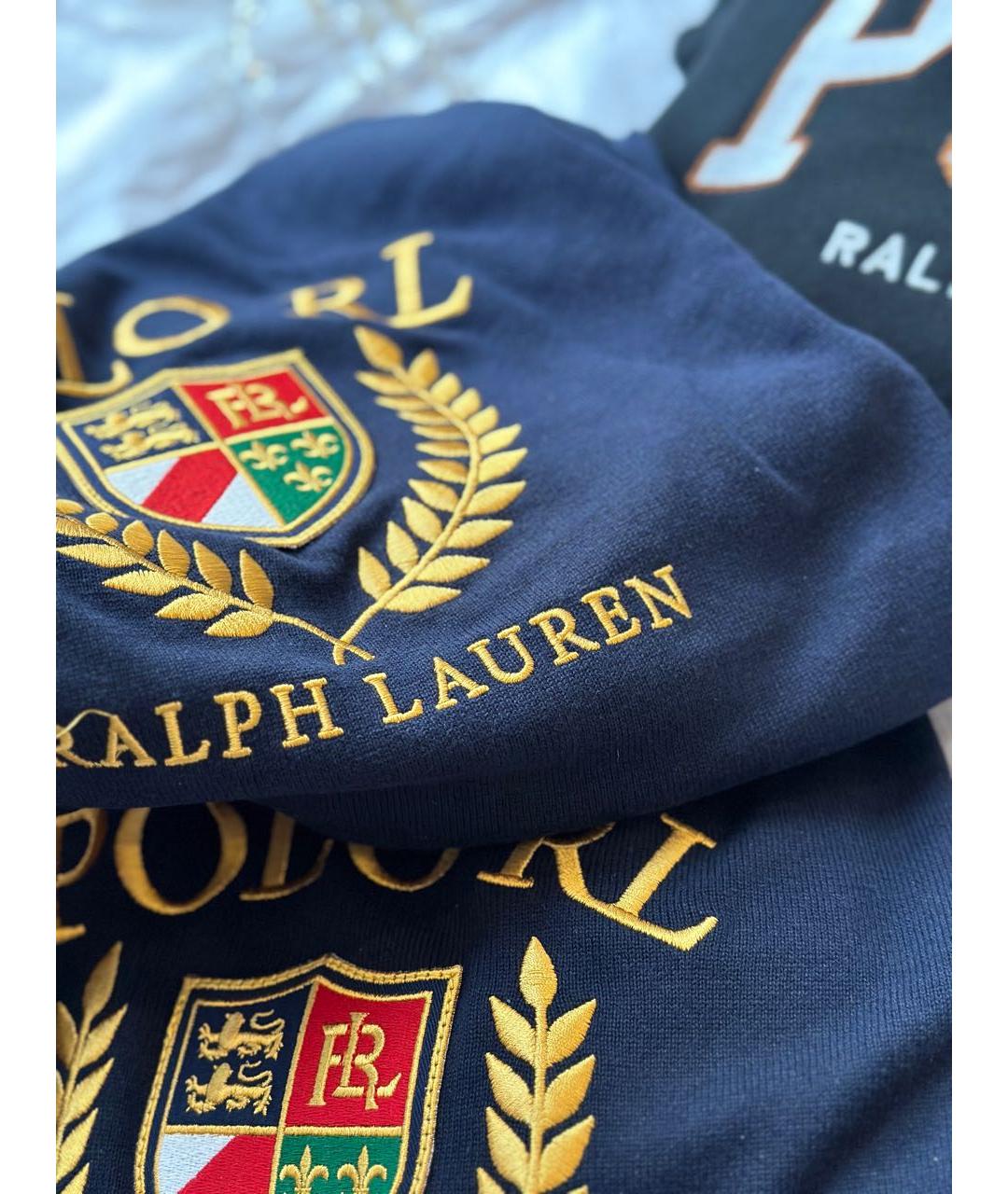 POLO RALPH LAUREN Темно-синий хлопковый джемпер / свитер, фото 5