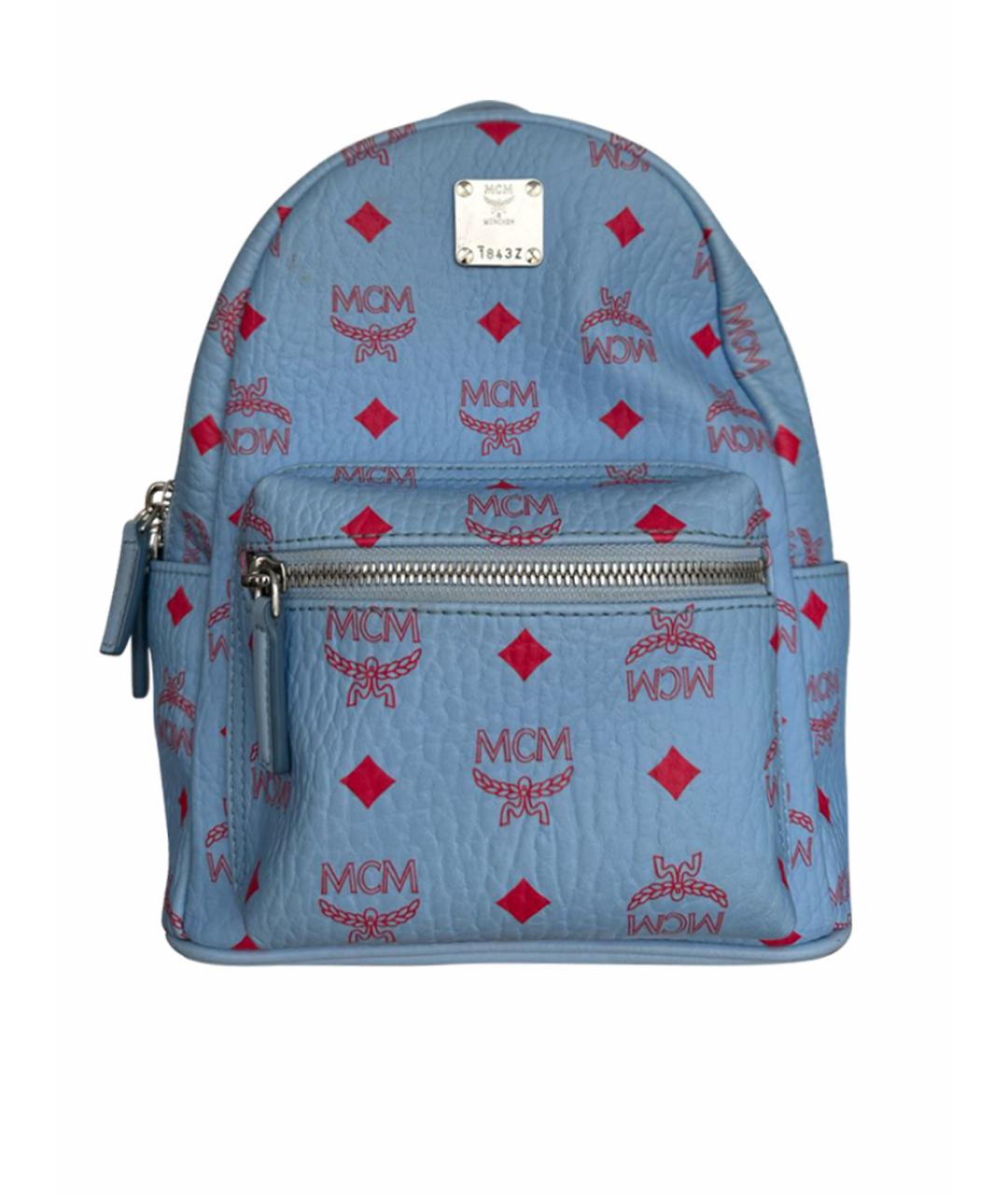 MCM Голубой кожаный рюкзак, фото 1