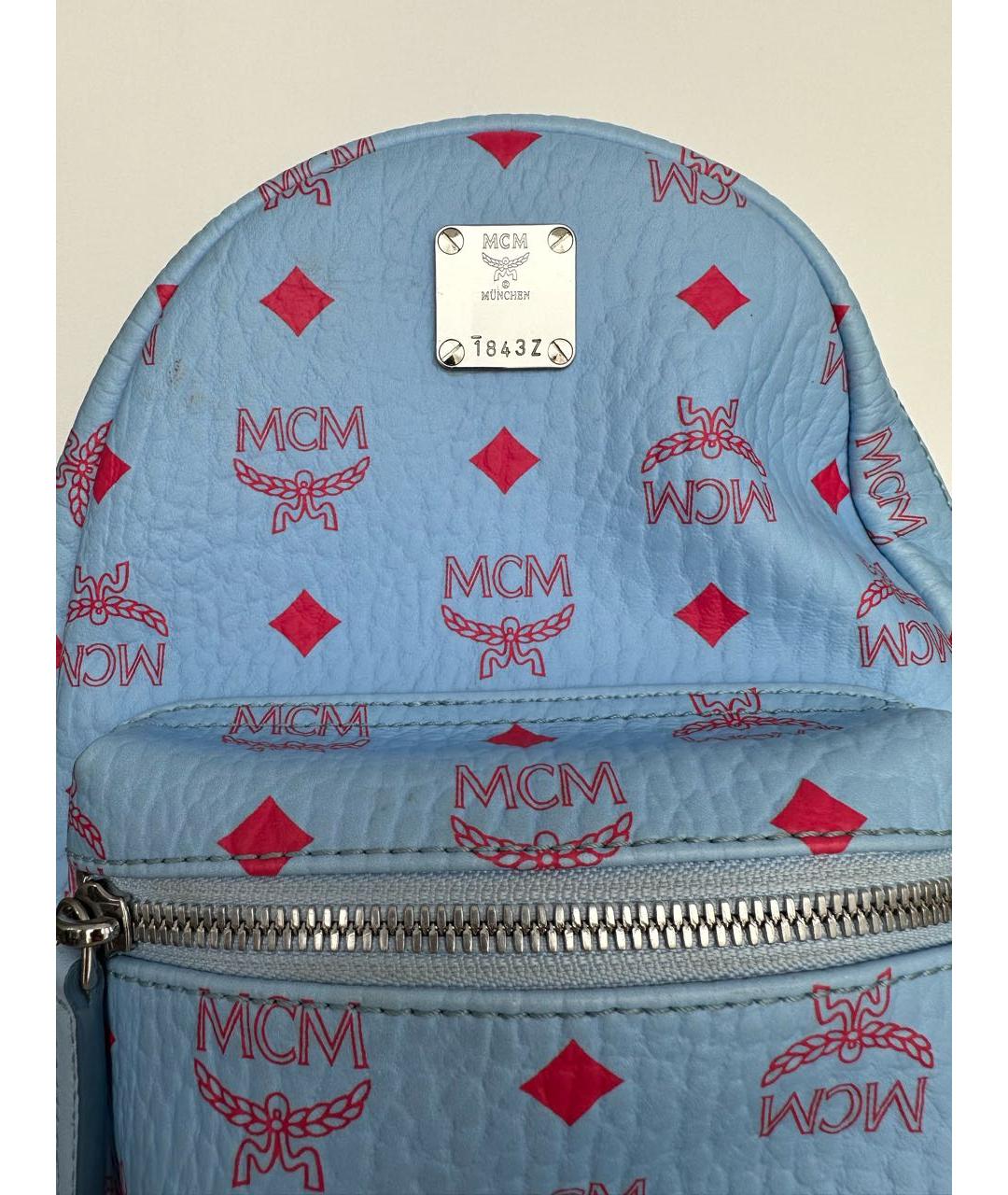 MCM Голубой кожаный рюкзак, фото 5