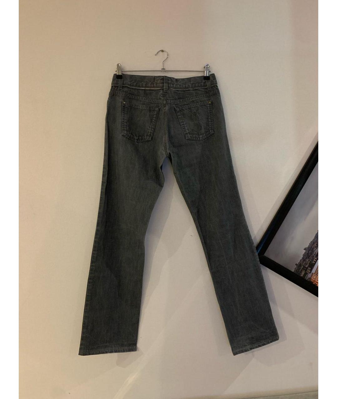 SAINT LAURENT Серые хлопковые прямые джинсы, фото 2
