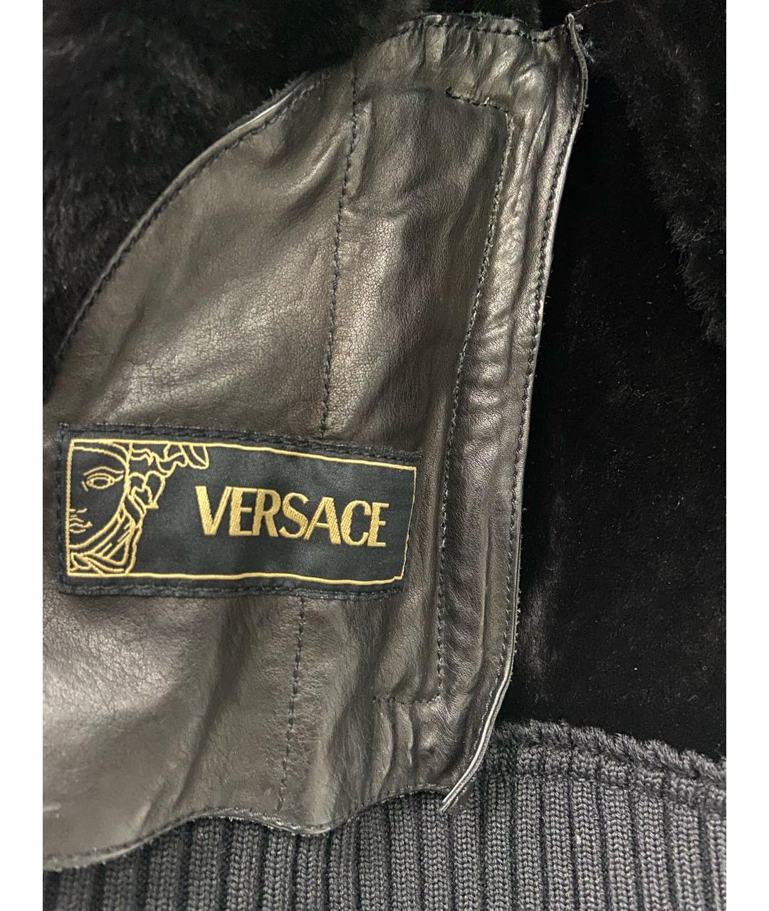 VERSACE Черная замшевая дубленка, фото 3