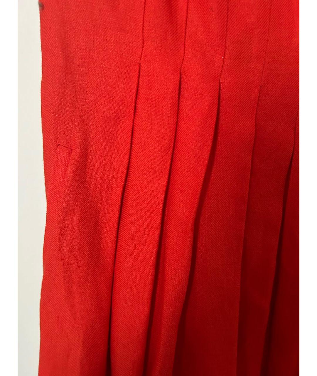 LORO PIANA Красное льняное повседневное платье, фото 4