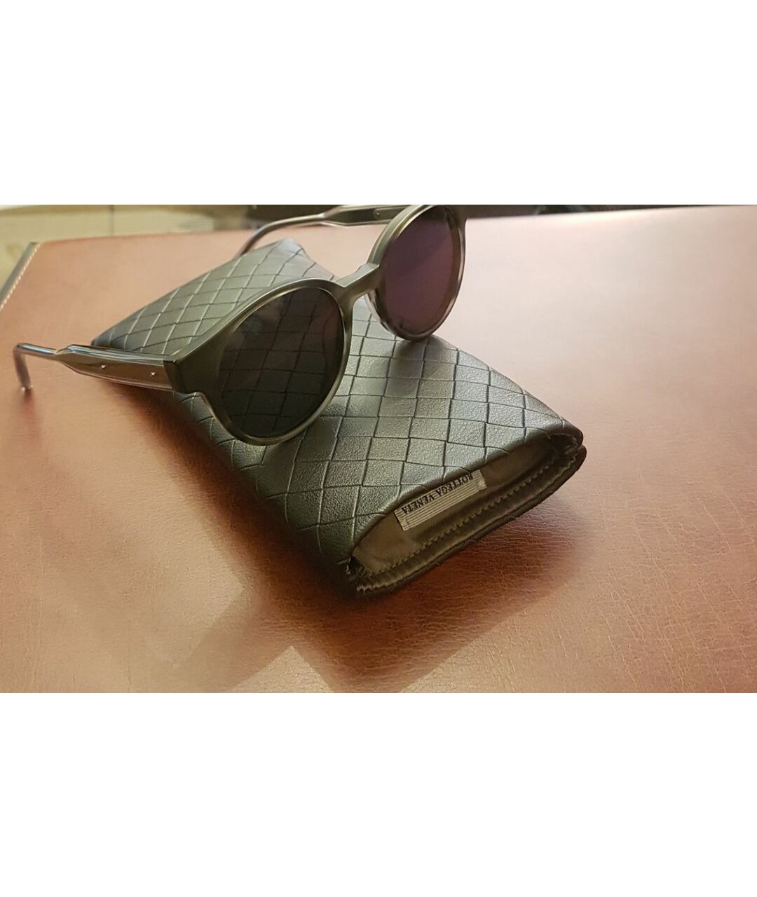 BOTTEGA VENETA Коричневые пластиковые солнцезащитные очки, фото 9